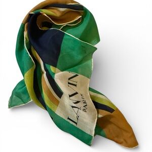 VTG JEANNE LANVIN 100% Silk Hankerchief - Made in Paris